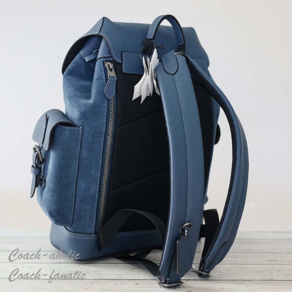 NWT Coach CL955 Hudson Backpack in Suede and Natural Pebble Leather - Picture 7 of 10